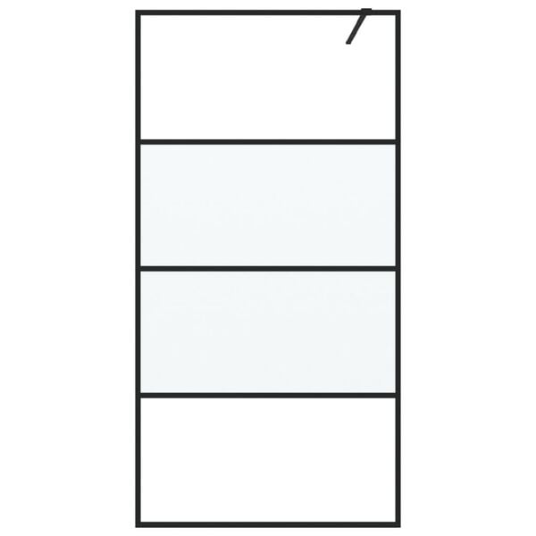 vidaXL Sprchov&aacute; z&aacute;stena čierna 100x195 cm polopriehľadn&eacute; ESG sklo