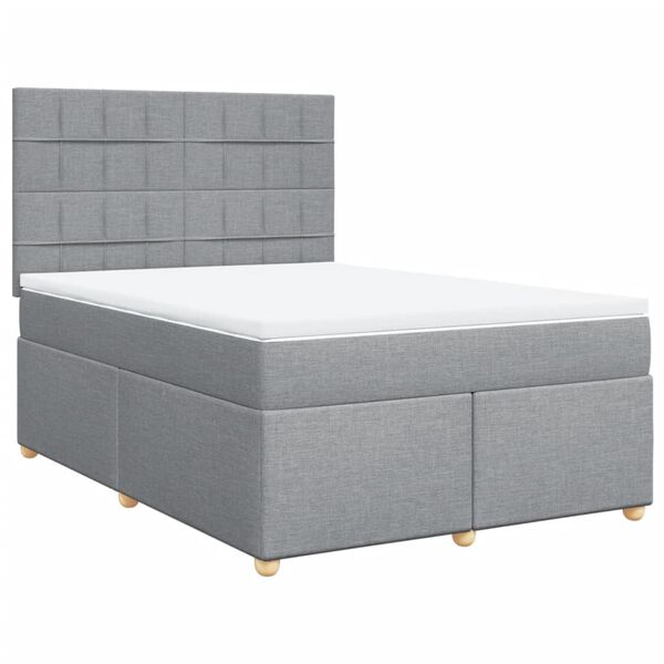 vidaXL Boxspring posteľ s matracom bledosiv&aacute; 140x200 cm l&aacute;tka