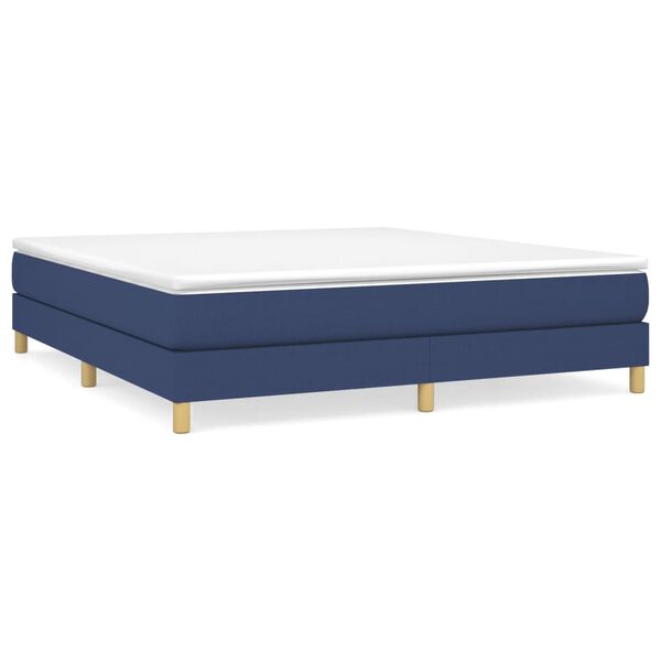 vidaXL Posteľný rám boxspring s matracom modrý 160x200 cm látka
