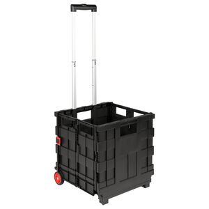 vidaXL Voz&iacute;k Čierna a červen&aacute; 35 x 39 x 92 cm PP a elastom&eacute;r