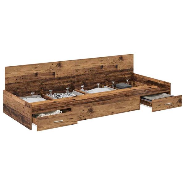 vidaXL Rám postele Staré drevo 80 x 200 cm Kompozitné drevo