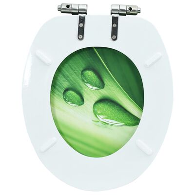 vidaXL WC sedadlo s pomalým sklápaním MDF zelený dizajn s kvapkou