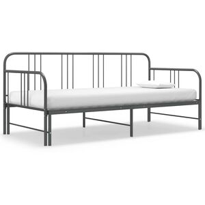 vidaXL R&aacute;m rozkladacej pohovky siv&yacute; kovov&yacute; 90x200 cm