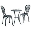 vidaXL Záhradný bistro set 3 pcs Zelená Hliník