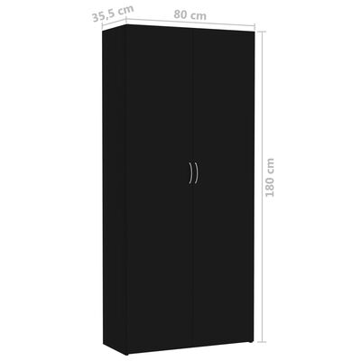 vidaXL Úložná skrinka, čierna 80x35,5x180 cm, kompozitné drevo