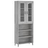 vidaXL Vysok&aacute; skrinka siv&yacute; dub sonoma 69,5x34x180 cm spracovan&eacute; drevo
