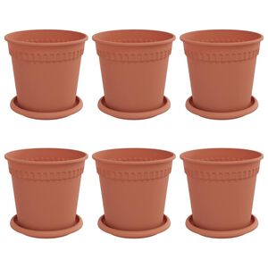 vidaXL Kvetin&aacute;če 6 pcs Tehlovo červen&aacute; &Oslash; 17 x 14 cm Plast