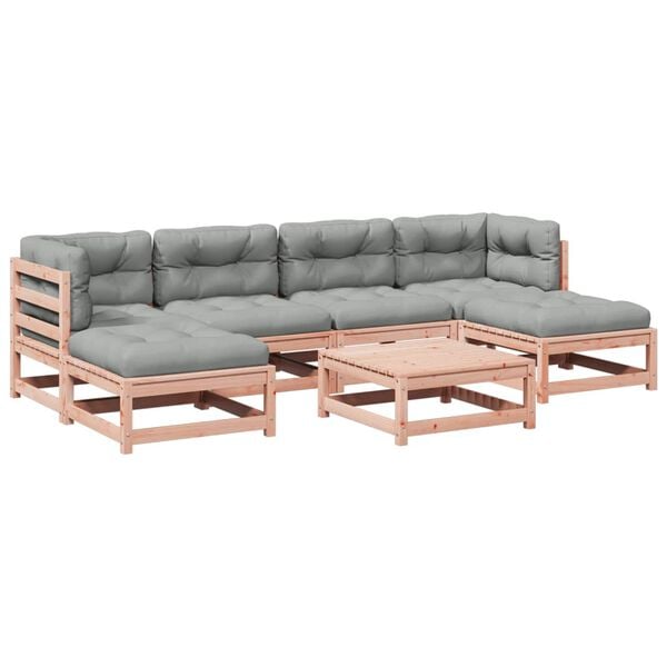 vidaXL 7-dielna z&aacute;hradn&aacute; s&uacute;prava pohoviek s vank&uacute;&scaron;mi douglask&aacute; jedľa