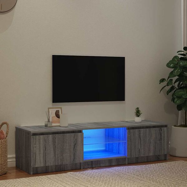 vidaXL TV skrinka s LED svetlami siv&yacute; dub sonoma 140x40x36 cm