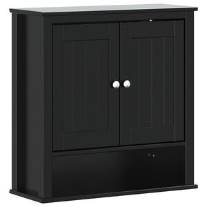 vidaXL N&aacute;stenn&aacute; skrinka do k&uacute;pelne BERG čierna 69,5x27x71,5cm borovica
