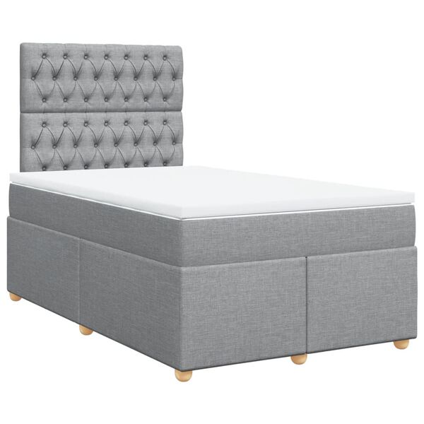 vidaXL Boxspring posteľ s matracom bledosiv&aacute; 120x200 cm l&aacute;tka