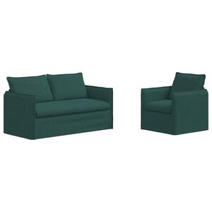 vidaXL Sada pohoviek 2 pcs Tmavozelen&aacute; 196 x 82 x 85 cm l&aacute;tka