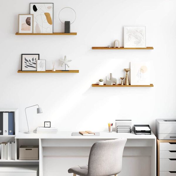 vidaXL Stenn&aacute; polica 4 pcs B&eacute;žov&aacute; 80 x 9 x 3 cm Kompozitn&eacute; drevo
