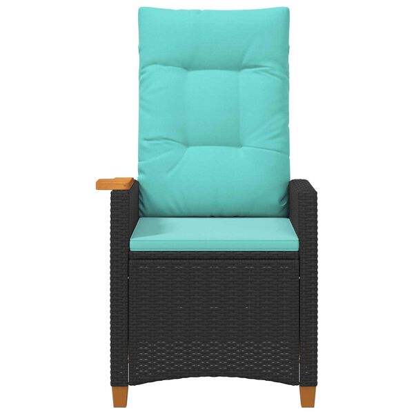 vidaXL Polohovacie kreslo s podnosom na čaj 62 x 64 x 112 cm polyratan