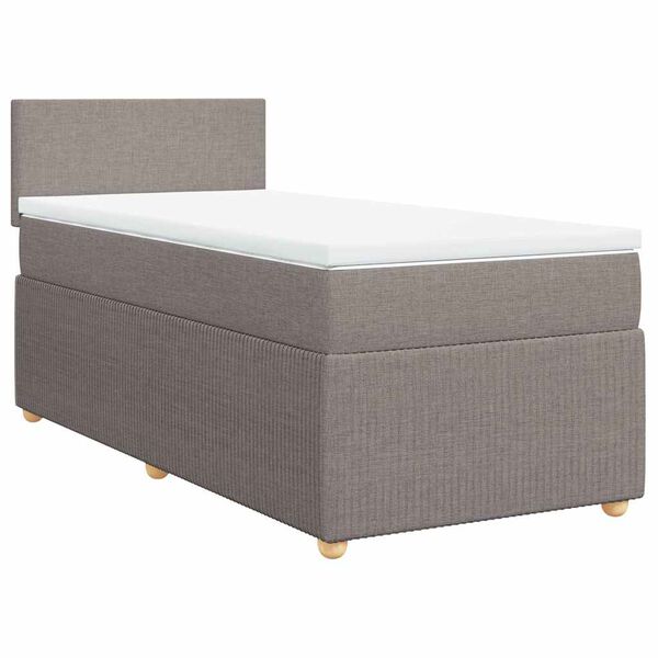 vidaXL Boxspring posteľ s matracom sivohned&yacute; 100x200 cm l&aacute;tka