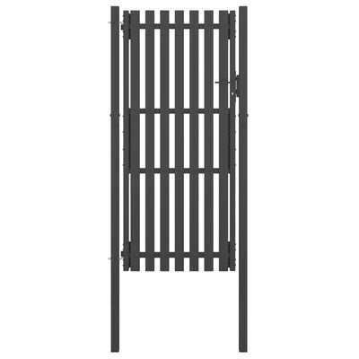 vidaXL Záhradná plotová brána, oceľ 1x2,5 cm, antracitová