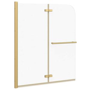 vidaXL Z&aacute;brana sprchy Zlat&aacute; 120 x 140 cm ESG sklo a hlin&iacute;k