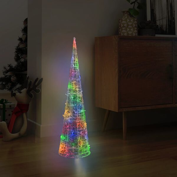 vidaXL Akrylov&eacute; dekorat&iacute;vne pyram&iacute;dov&eacute; LED svetlo kužeľ farebn&eacute; 90 cm