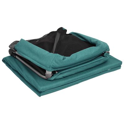 vidaXL Detská posteľ s matracom zelená ľanová látka