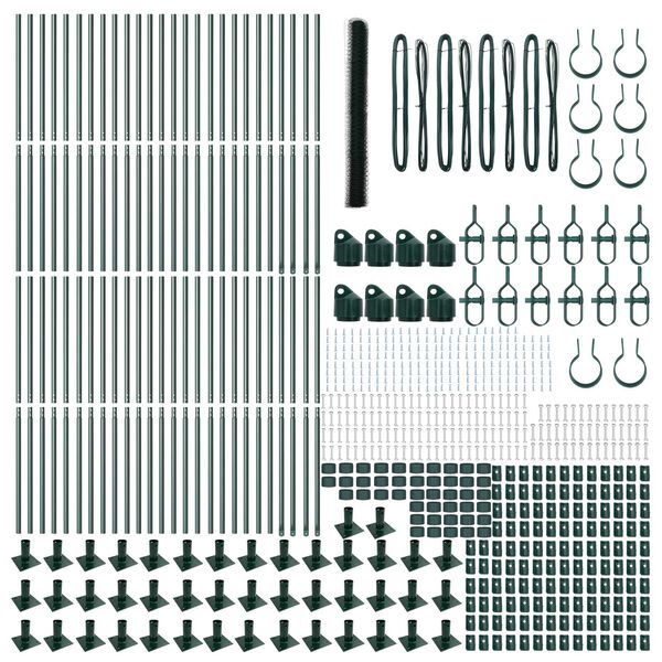 vidaXL Stĺp na plot. Zelen&aacute; 100 x 1,5 m (36 mm sieť) Ocel a PVC