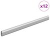 vidaXL Tyč do skrine 12 ks Strieborn&aacute; 371,5 x 15 x 29 mm