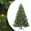 vidaXL Umel&yacute; vianočn&yacute; stromček s 300 LED-i Zelen&aacute; 210 cm PE a PVC