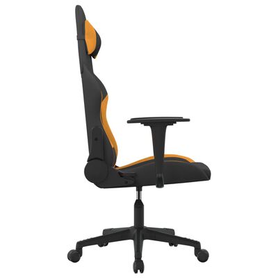 vidaXL Masážna herná stolička, čierna a oranžová, látka