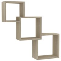 800273 vidaXL Cube Wall Shelves Sonoma Oak 68x15x68 cm Chipboard