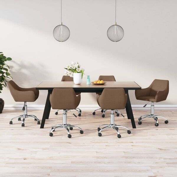 vidaXL Otočn&eacute; jed&aacute;lensk&eacute; stoličky 6 ks hned&eacute; l&aacute;tkov&eacute;