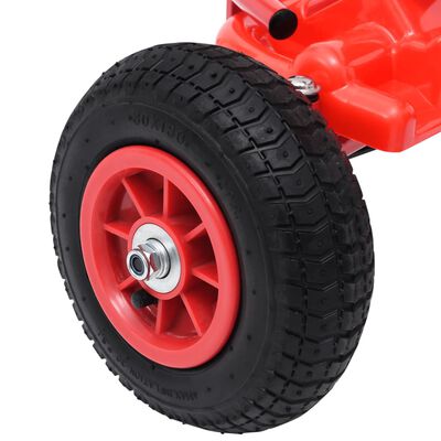 vidaXL Detská šľapacia motokára s pneumatikami, červená