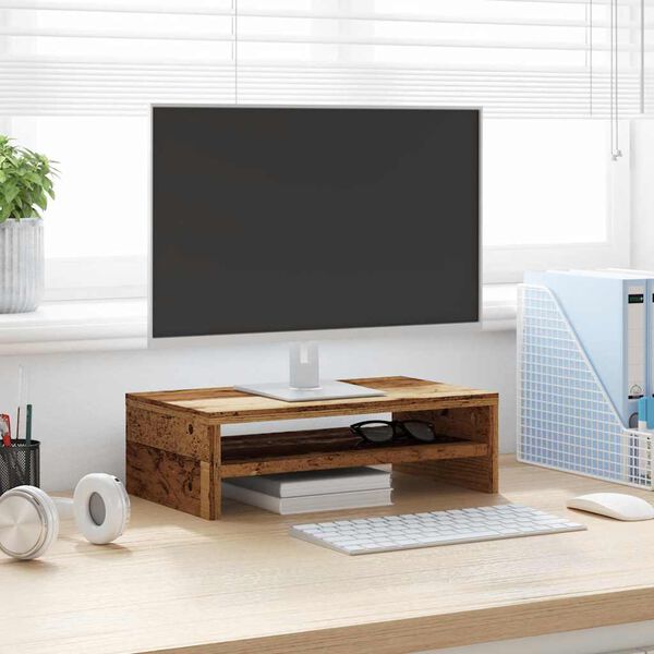 VidaXL Stojan na monitor Old Wood 42x24x13 cm Engineered Wood