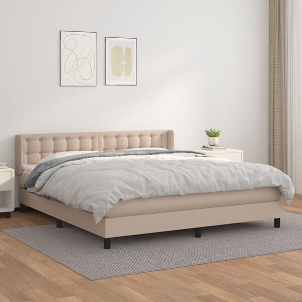 vidaXL Boxspring posteľ s matracom kapuč&iacute;nov&aacute; 160x200 cm umel&aacute; koža