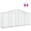 vidaXL Obl&uacute;kov&eacute; gabionov&eacute; ko&scaron;e 4 ks 200x30x80/100cm pozinkovan&eacute; železo