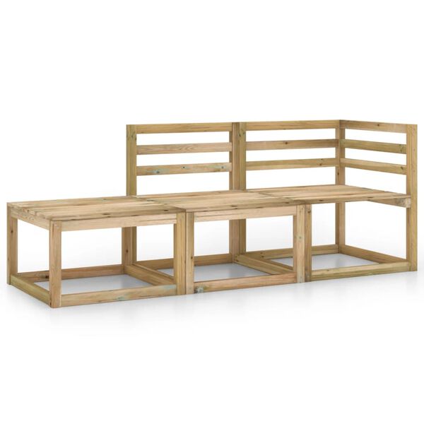 vidaXL 3-dielna z&aacute;hradn&aacute; sedacia s&uacute;prava zelen&aacute; impregnovan&aacute; borovica