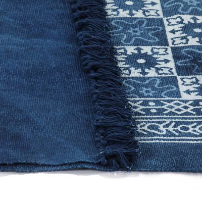 vidaXL Kilim koberec modrý 120x180 cm bavlnený vzorovaný