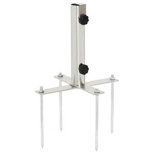 vidaXL Držiak na slnečn&iacute;k zemn&eacute; hroty pre &Oslash;32/38 mm strieborn&yacute; oceľ