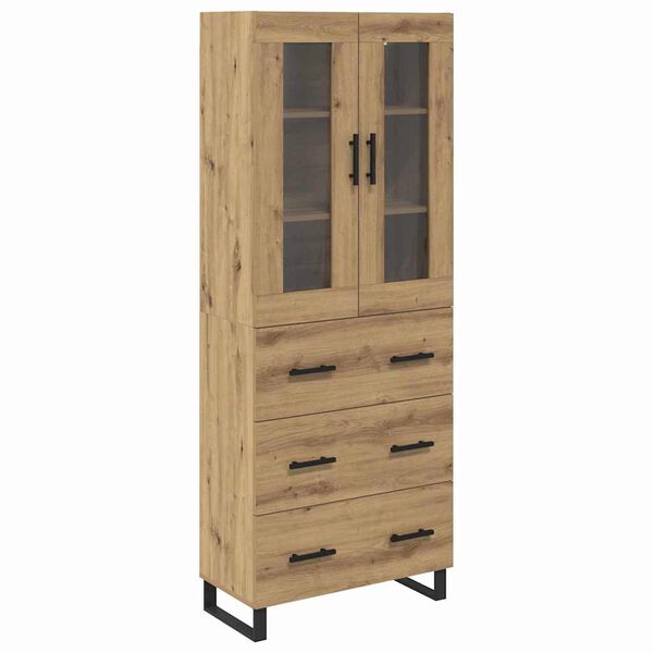vidaXL Highboard so z&aacute;suvkou 2 pcs Remeseln&yacute; dub Kompozitn&eacute; drevo