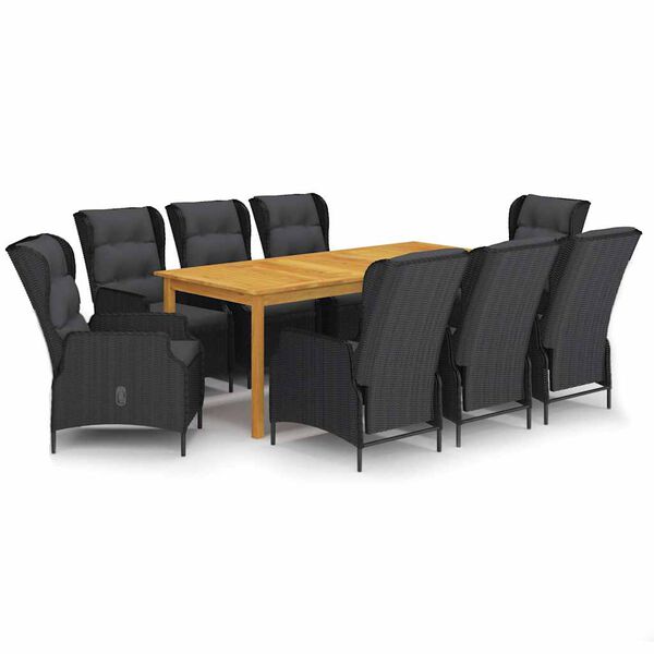 vidaXL 9-dielna z&aacute;hradn&aacute; jed&aacute;lensk&aacute; s&uacute;prava tmavosiv&aacute;