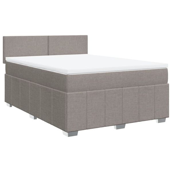 vidaXL Posteľn&yacute; r&aacute;m boxspring s matracom sivohned 160x200 cm l&aacute;tka