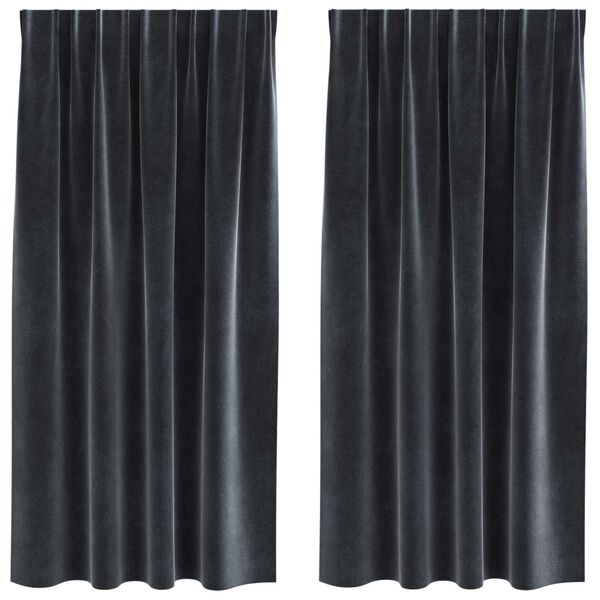 vidaXL Zatemňovacie z&aacute;vesy 2 pcs Tmavo &scaron;ed&aacute; 140 x 175 cm Zamat