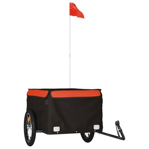 vidaXL Voz&iacute;k za bicykel, čierno oranžov&yacute; 45 kg, železo