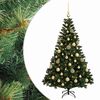 vidaXL Umel&yacute; vianočn&yacute; stromček s guľami 120 cm 150 LED Tepl&aacute; biela
