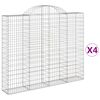 vidaXL Obl&uacute;kov&eacute; gabi&oacute;nov&eacute; ko&scaron;e 4ks 200x30x160/180cm pozinkovan&eacute; železo