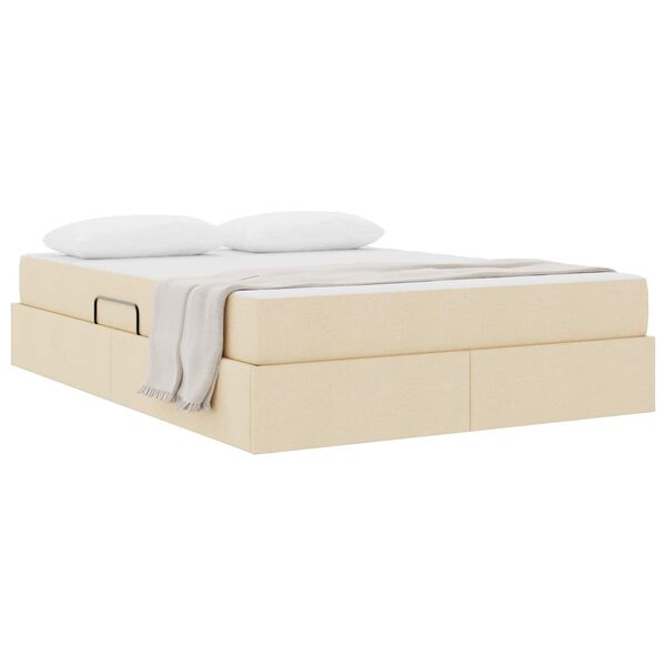 vidaXL Postel s &uacute;ložn&yacute;m prostorem a matrac&iacute; Kr&eacute;mov&aacute; 140 x 200 cm