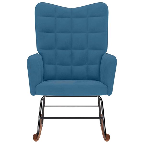 vidaXL Hojdacie kreslo modré zamatové