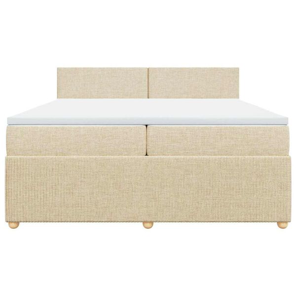 vidaXL Boxspring posteľ s matracom kr&eacute;mov&aacute; 200x200 cm l&aacute;tka