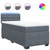 vidaXL Posteľn&yacute; r&aacute;m boxspring s matracom tmavosiv&yacute; 90x190 cm zamat