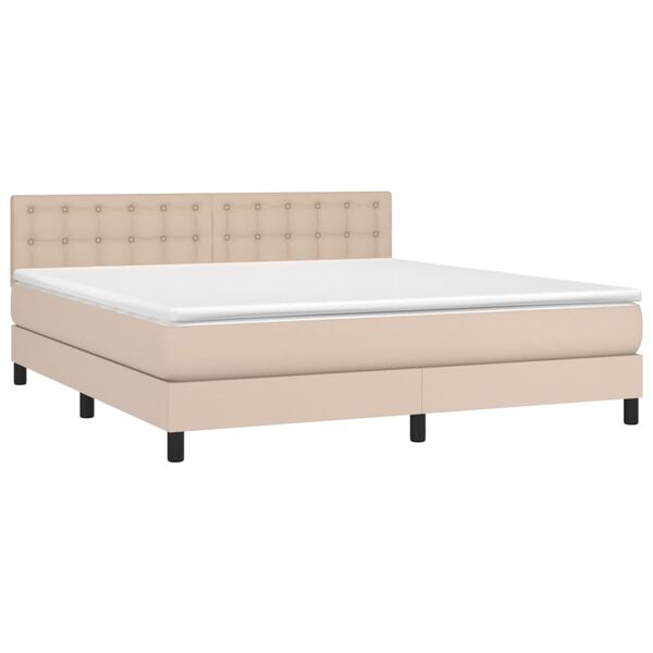 vidaXL Boxspring posteľ s matracom kapuč&iacute;nov&aacute; 180x200 cm umel&aacute; koža