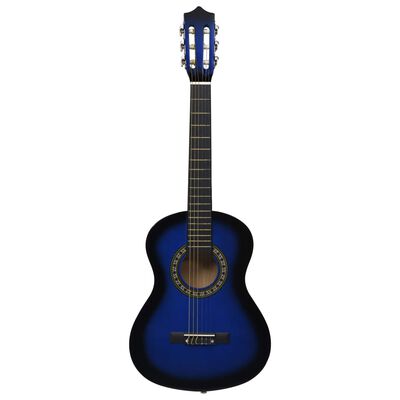 vidaXL 8-dielna klasická gitarová sada pre začiatočníkov modrá 1/2 34"