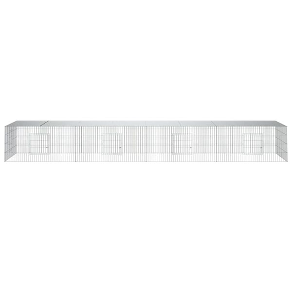 vidaXL 4-panelová klietka pre králiky 433x109x54 cm pozinkované železo